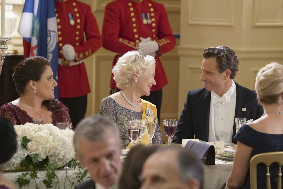 SCANDAL - "Heavy is the Head" - Olivia and Fitz are back together again and enjoying every scandalous moment together while Cyrus, Mellie and Huck are all still dealing with the aftermath of helping Command. Meanwhile, when a visit from the Queen of Caldonia and her family turns into a tragedy, Olivia is hired to make sure the Royal family's private life stays private, on the Season 5 premiere of "Scandal," THURSDAY SEPTEMBER 24 (9:00-10:00 p.m., ET) on the ABC Television Network. (ABC/Eric McCandless) DEARBHLA MOLLOY, TONY GOLDWYN