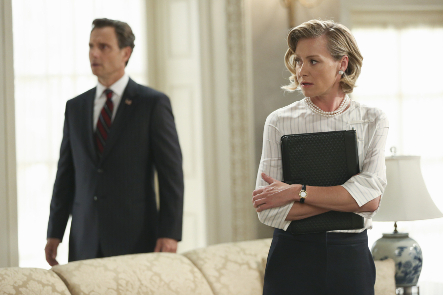 SCANDAL - "Paris is Burning" - Olivia and Fitz face some very big consequences and Mellie brings in an old friend to make sure she gets her way. Meanwhile, Abby shows Olivia she is fully capable of handling working at the White House, on "Scandal," THURSDAY OCTOBER 8 (9:00-10:00 p.m., ET) on the ABC Television Network. (ABC/John Fleenor) TONY GOLDWYN, PORTIA DE ROSSI