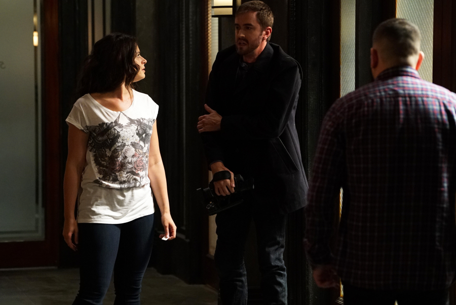 SCANDAL - "Yes" -- The Pope and Associates team dives into a new case that takes Olivia out of D.C. and away from the President. Meanwhile, back at the White House, Fitz is determined to find who's responsible for causing the latest turn of events, and Abby receives unexpected guidance from a master of damage control as she struggles to catch a break, on "Scandal," THURSDAY OCTOBER 1 (9:00--10:00 p.m., ET) on the ABC Television Network. (ABC/Eric McCandless) KATIE LOWES, ADAM J. YEEND, GUILLERMO DIAZ