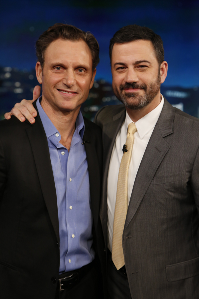 JIMMY KIMMEL LIVE - "Jimmy Kimmel Live" airs every weeknight at 11:35 p.m. EST and features a diverse lineup of guests that include celebrities, athletes, musical acts, comedians and human interest subjects, along with comedy bits and a house band. The guests for Thursday, February 11 included Tony Goldwyn (“Scandal”), Tony Kornheiser and Michael Wilbon (“ESPN’s Pardon the Interruption”) and musical guest Alessia Cara. (ABC/Randy Holmes) TONY GOLDWYN, JIMMY KIMMEL